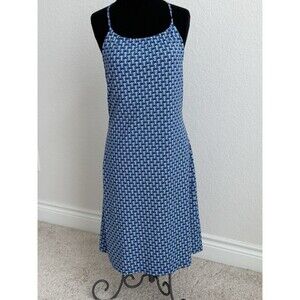 J McLaughlin Women’s M Maria Print Halter Sleeveless Navy Dress Catalina Cloth‎